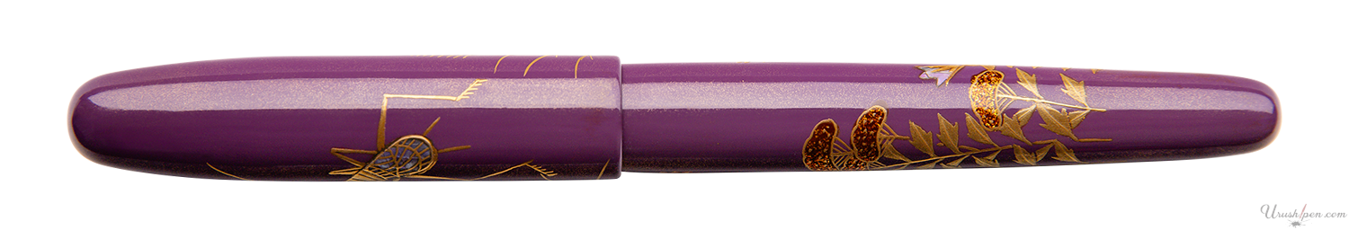 Danitrio Yamato Cockroach and Chrysanthemum on Purple Maki-E on Hanryo Fountain Pen