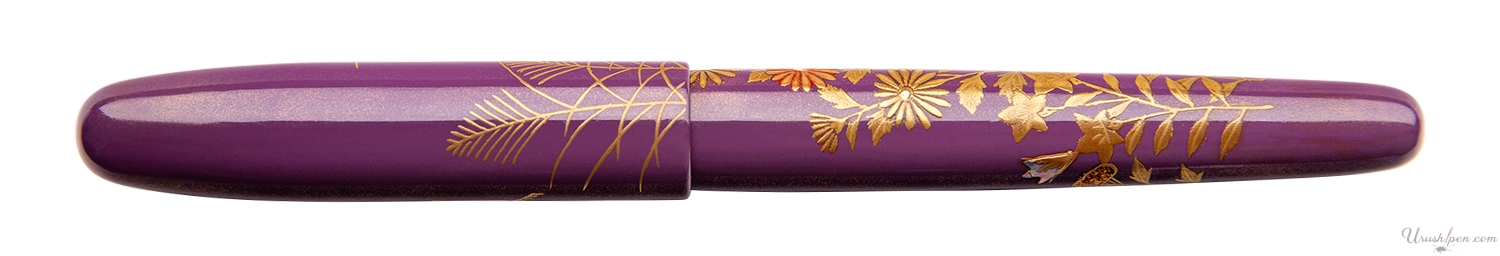 Danitrio Yamato Cockroach and Chrysanthemum on Purple Maki-E on Hanryo Fountain Pen