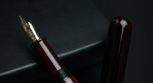 Danitrio Urushi Tame-Nuri Red on 12 sided Oversized Fountain Pen