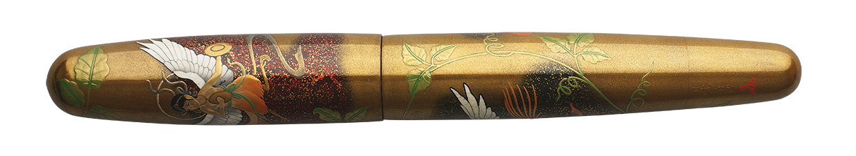 Danitrio Karyobinga Mystical Bird Maki-E on Mikado Fountain Pen Closed